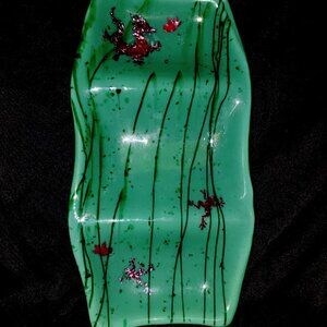 glass serving dish hand made on vashon island